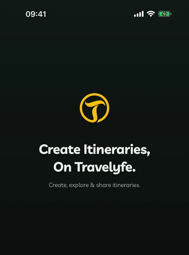 Travelyfes loginskærm