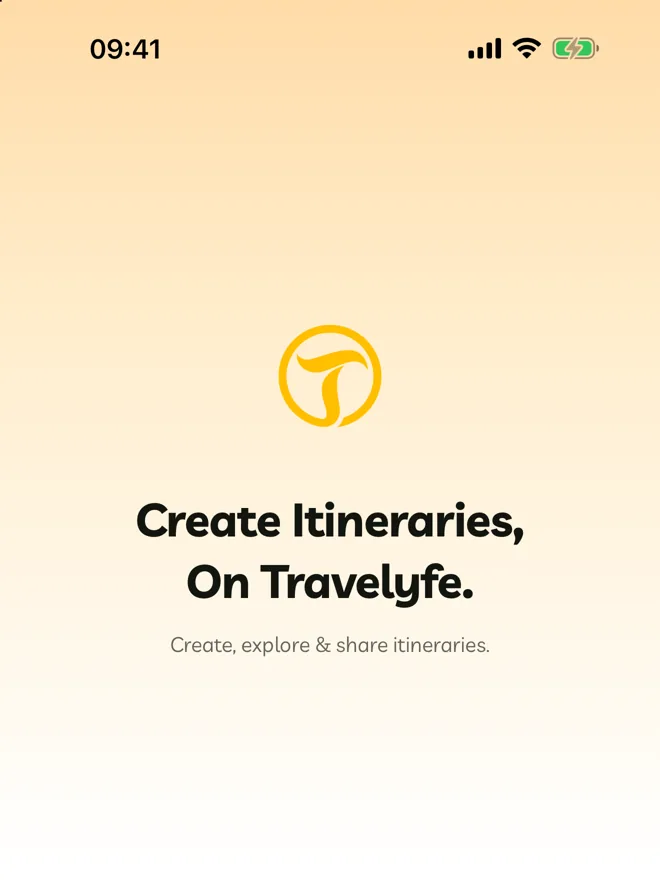 Travelyfes loginskærm